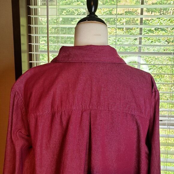 Vintage Pretty Joan Rivers Raspberry Pink Denim Jean Jacket womens 1X Shirt - Picture 6 of 10